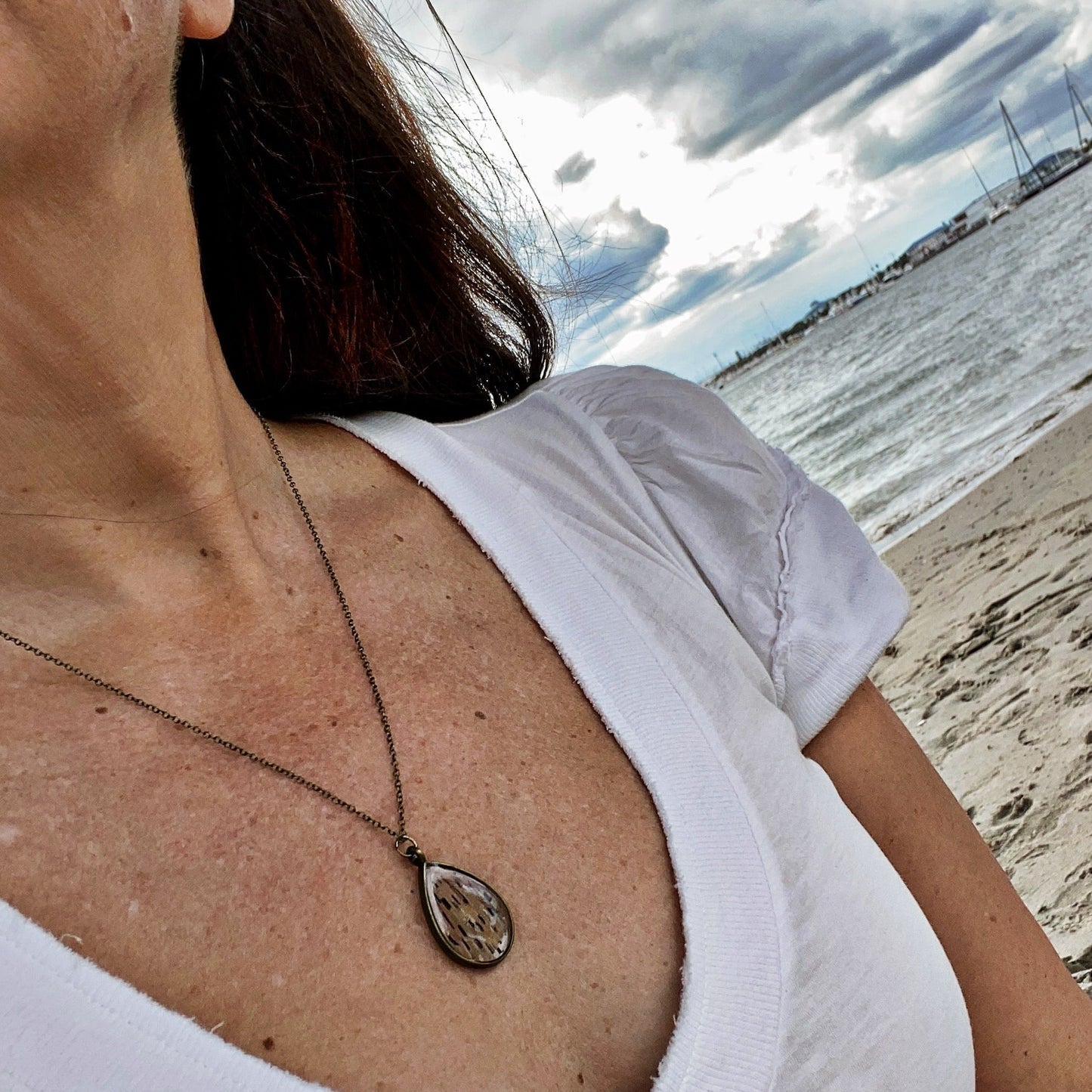 Lionfish Teardrop Bezel Necklace