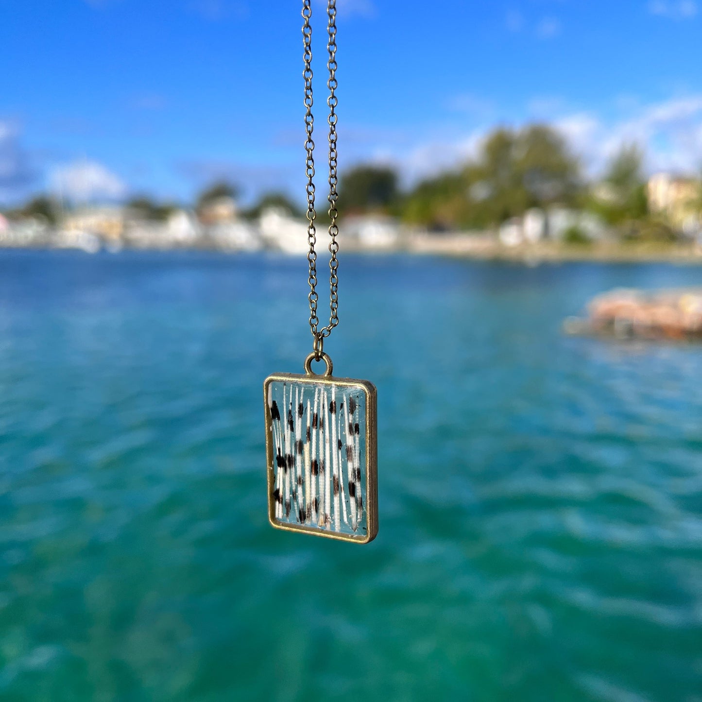 Lionfish Rectangle Bezel Necklace