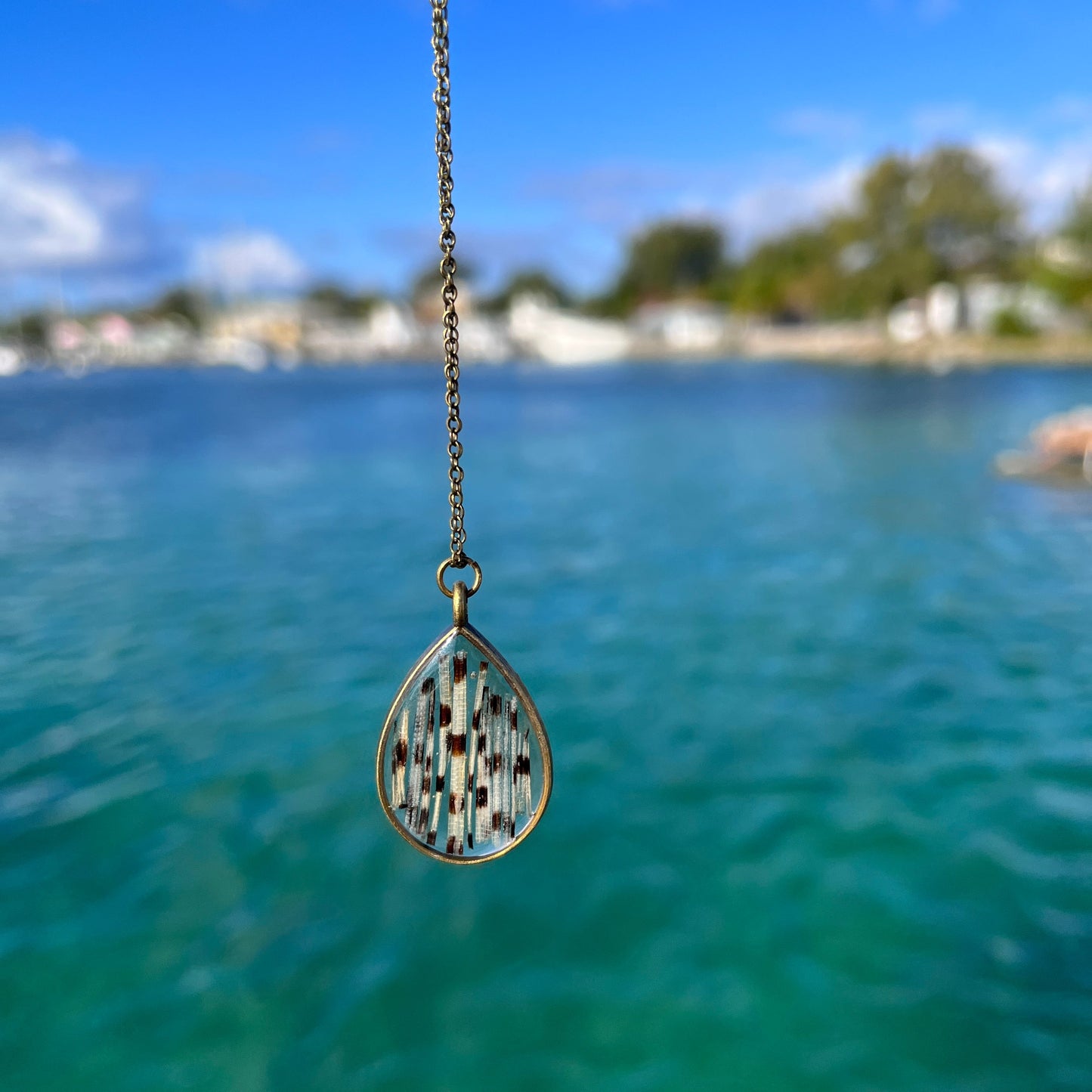 Lionfish Teardrop Bezel Necklace