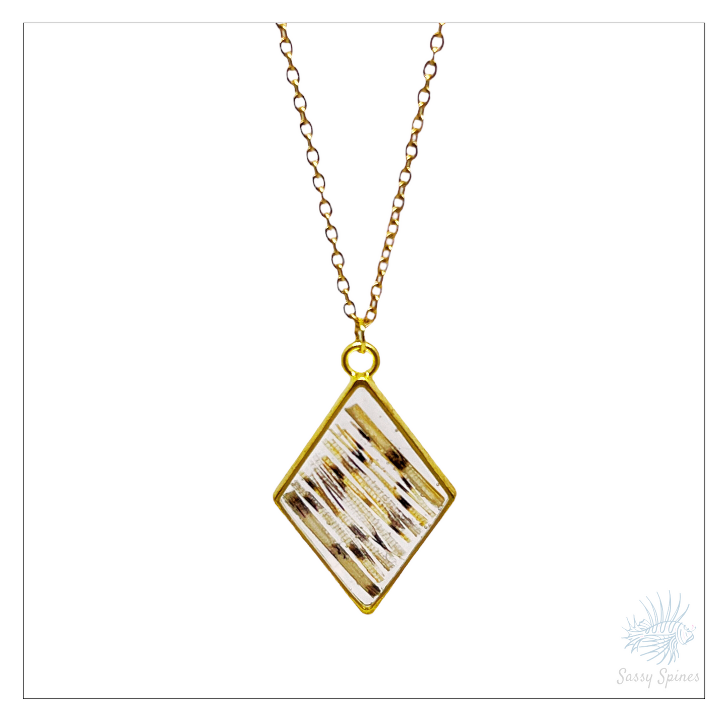 Lionfish Diamond Rhombus Bezel Necklace