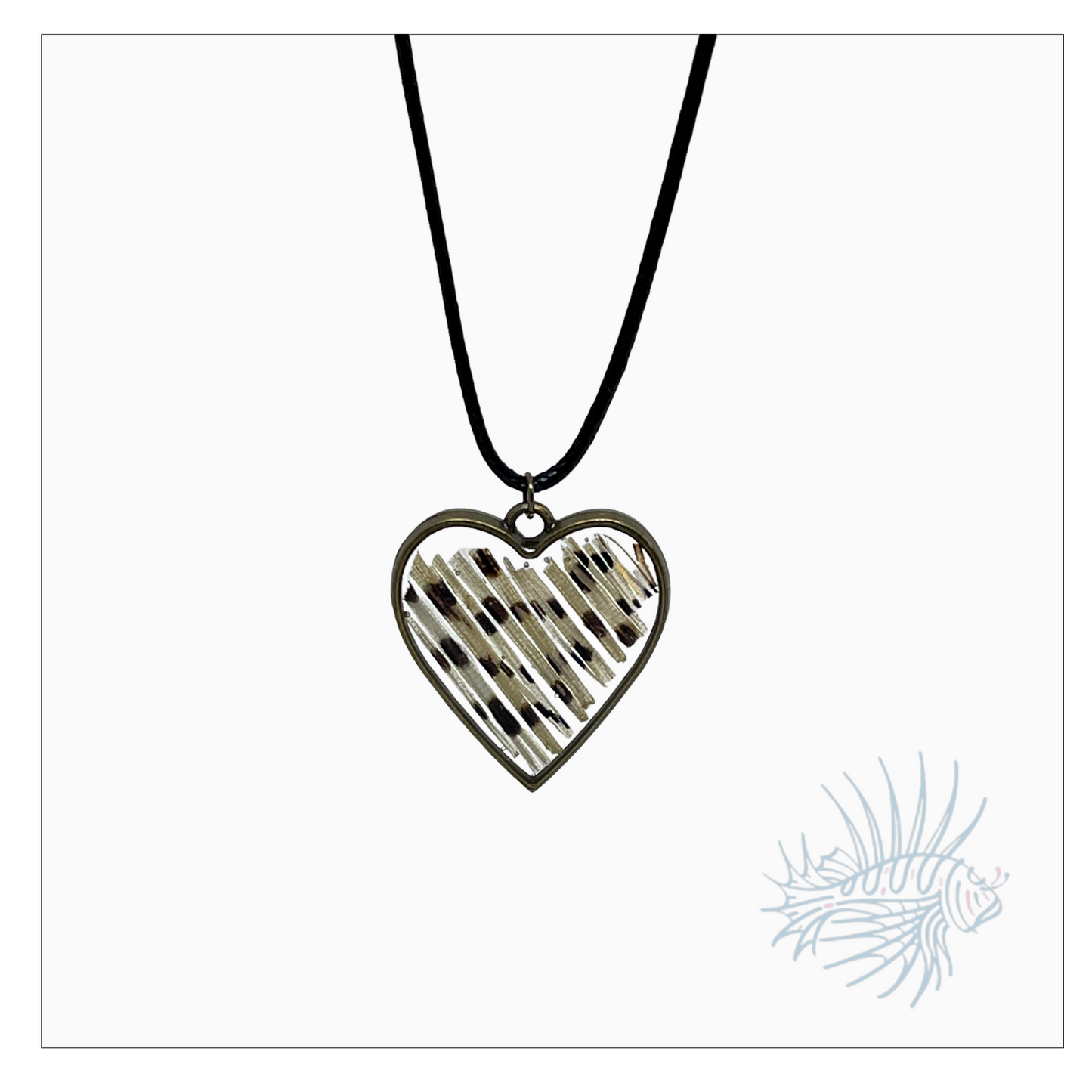 Lionfish Heart Bezel Necklace