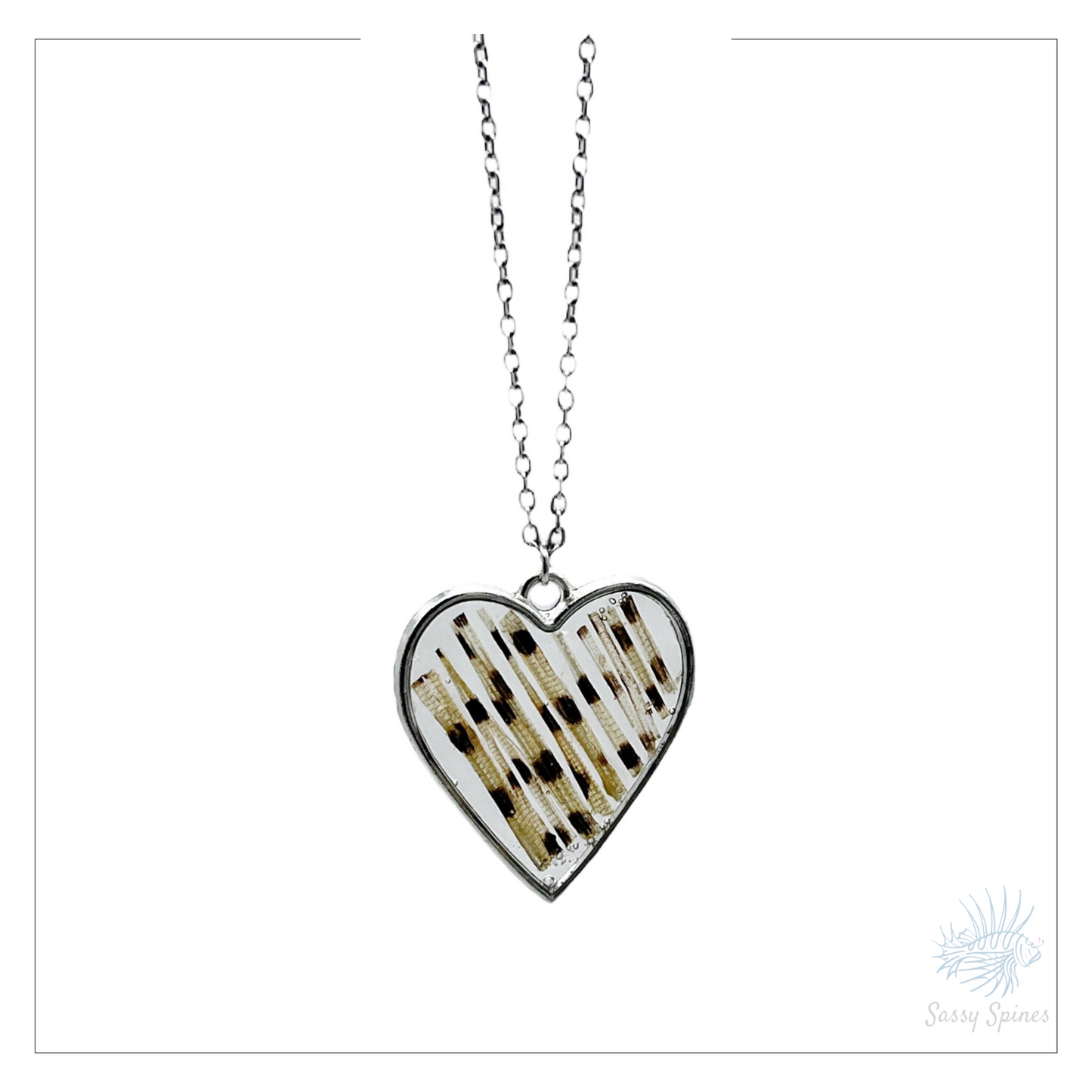 Lionfish Heart Bezel Necklace