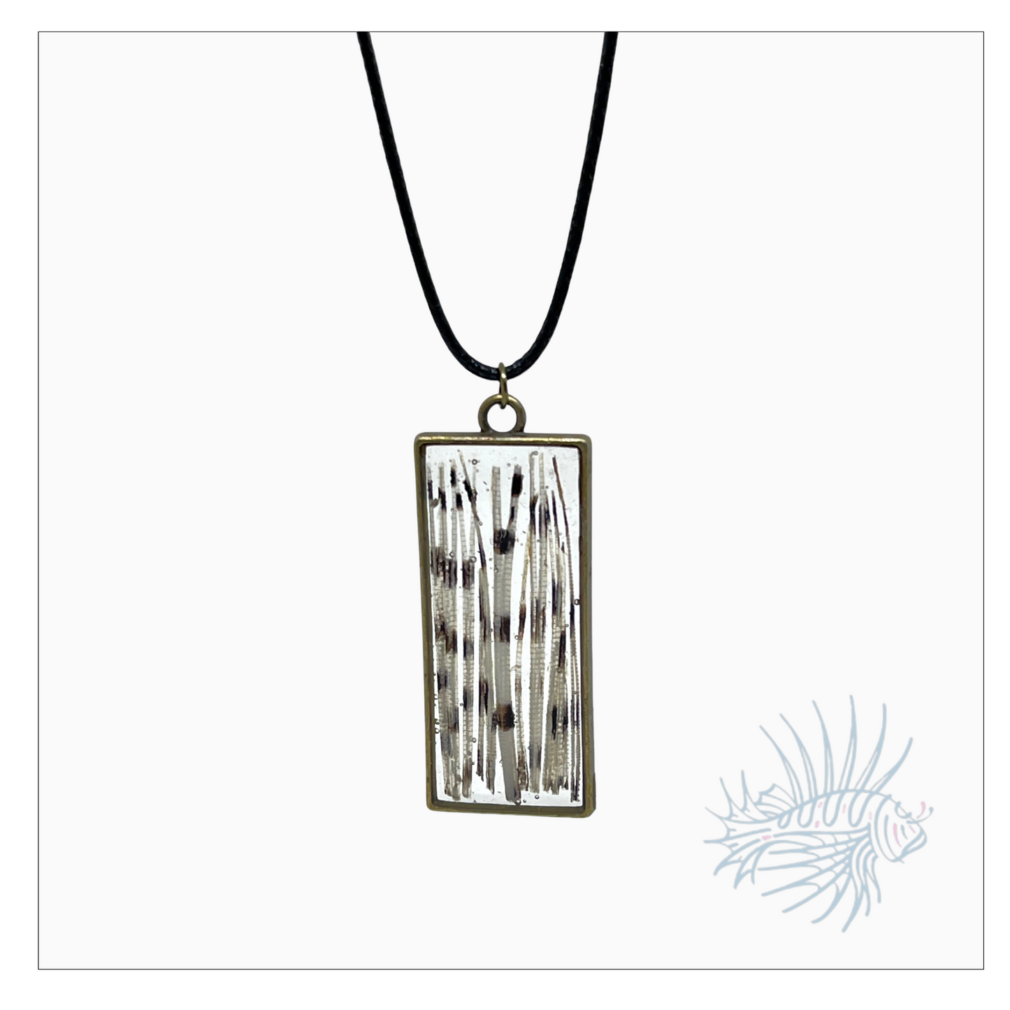 Lionfish Long Rectangle Bezel Necklace