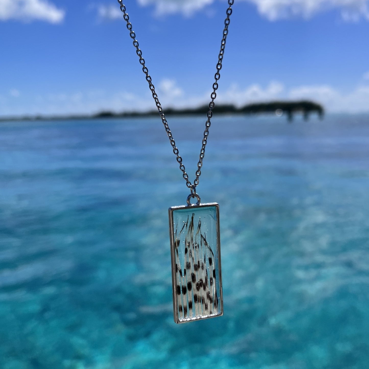 Lionfish Long Rectangle Bezel Necklace