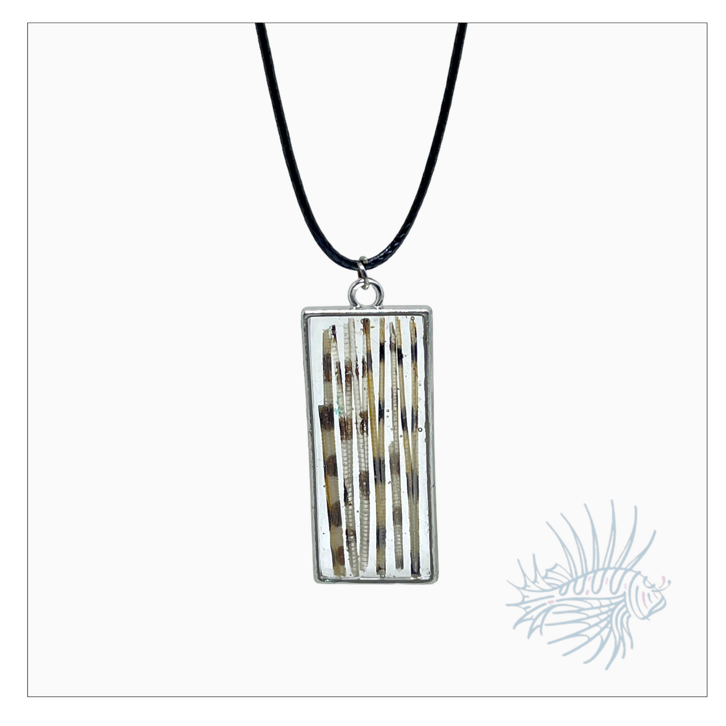 Lionfish Long Rectangle Bezel Necklace