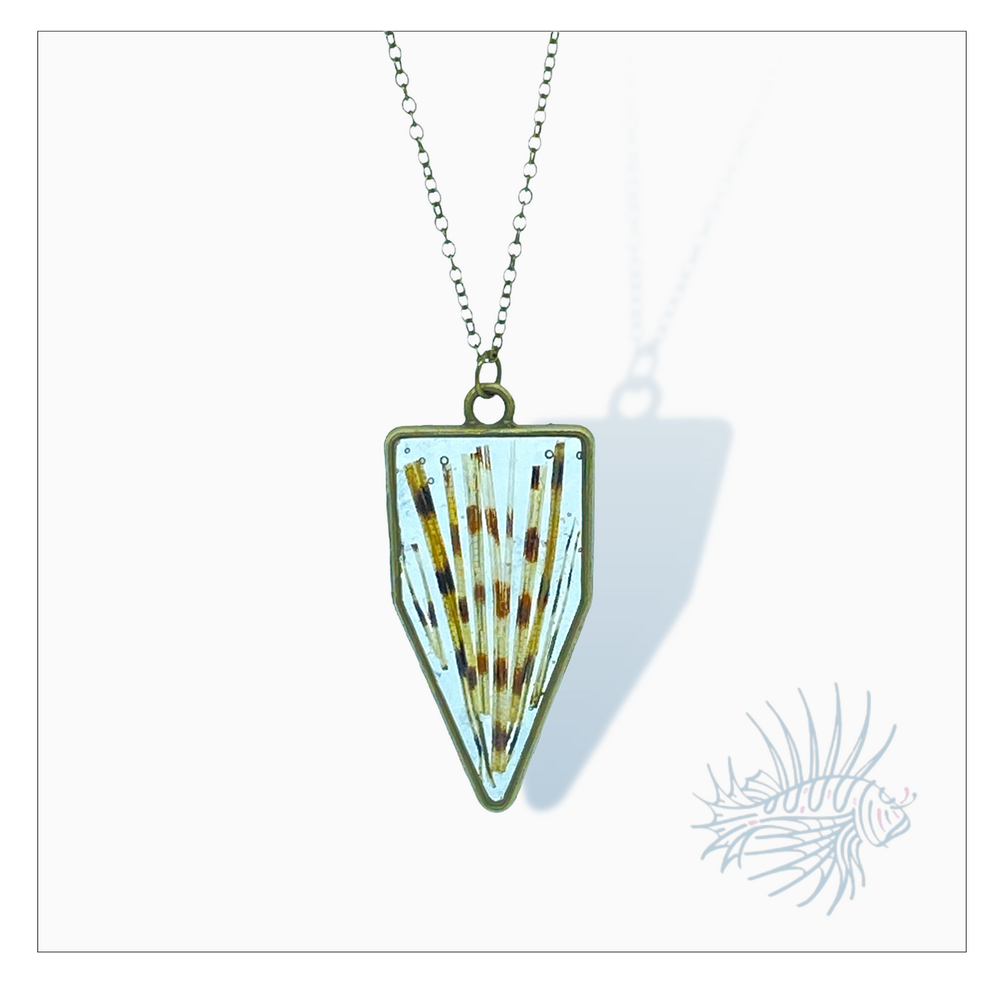 Lionfish Pentagon Bezel Necklace