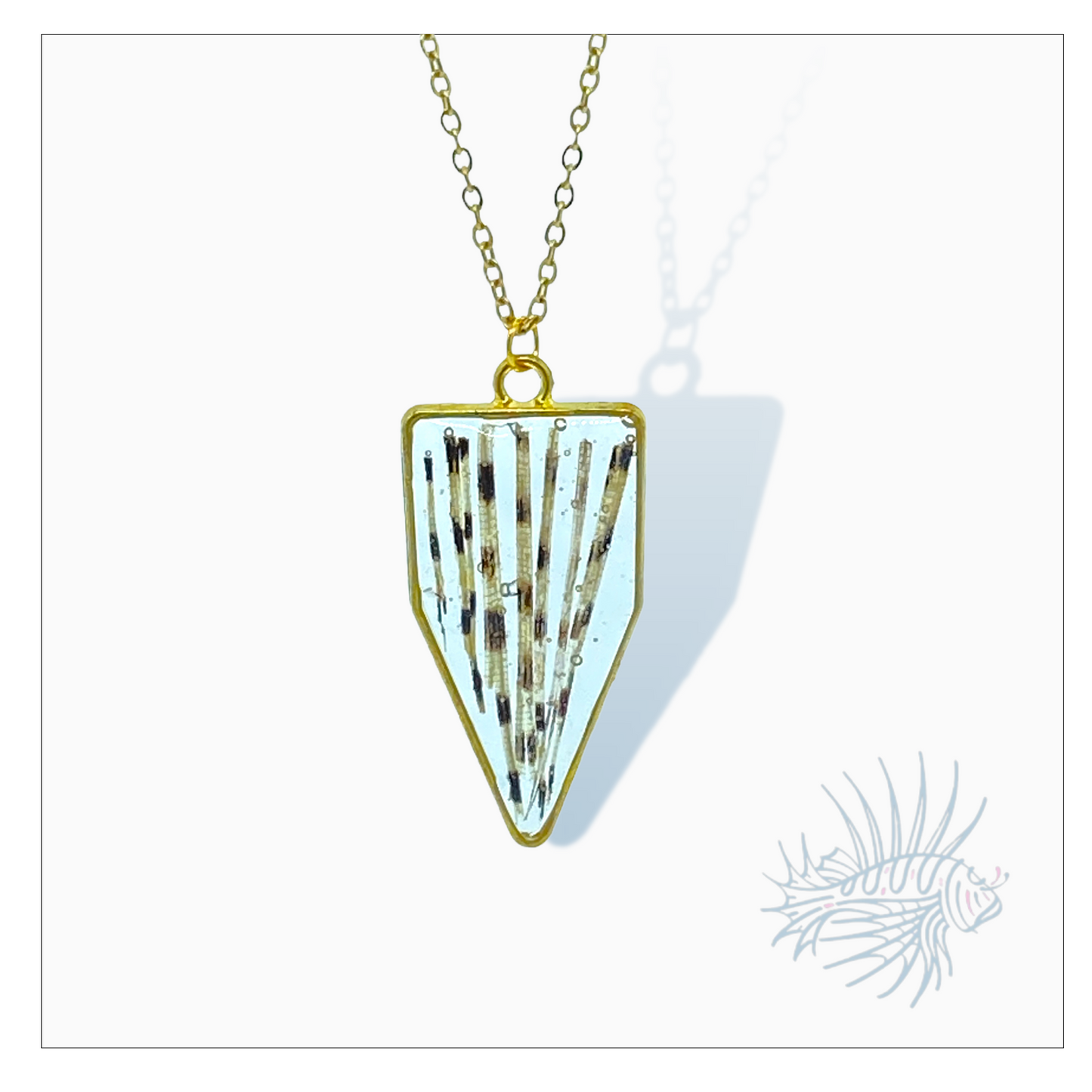 Lionfish Pentagon Bezel Necklace