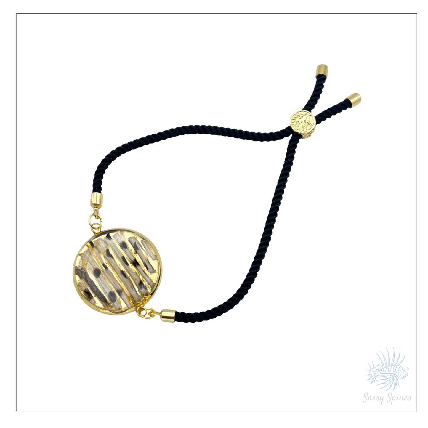 Lionfish Round Bezel Slider Bracelet Gold