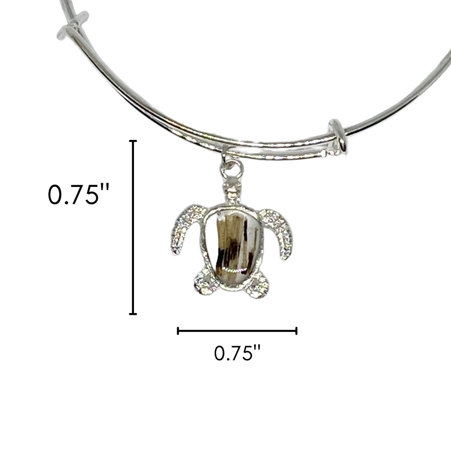 Lionfish Sea Turtle Bezel Charm Bangle Bracelet