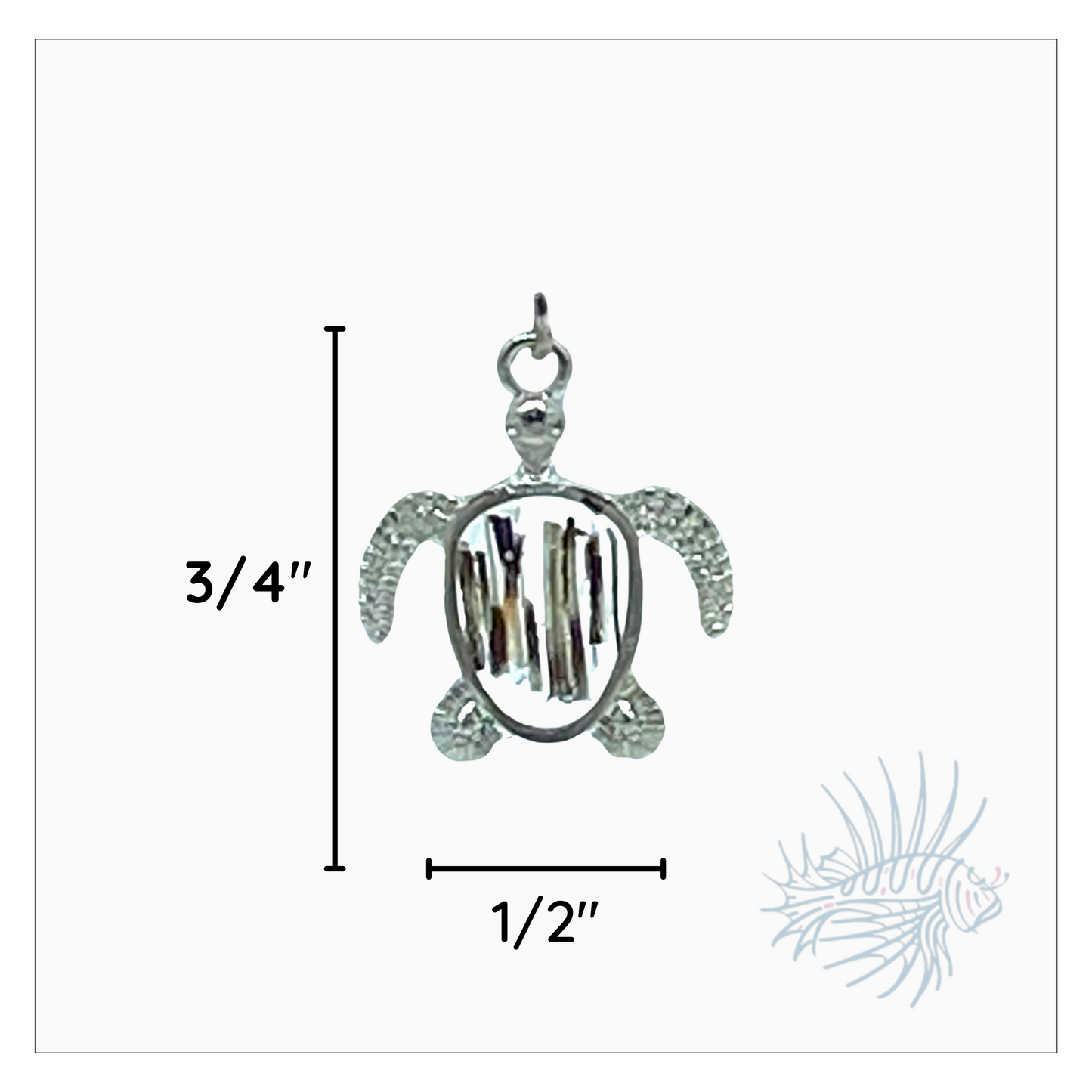 Lionfish Sea Turtle Pendant Measurements