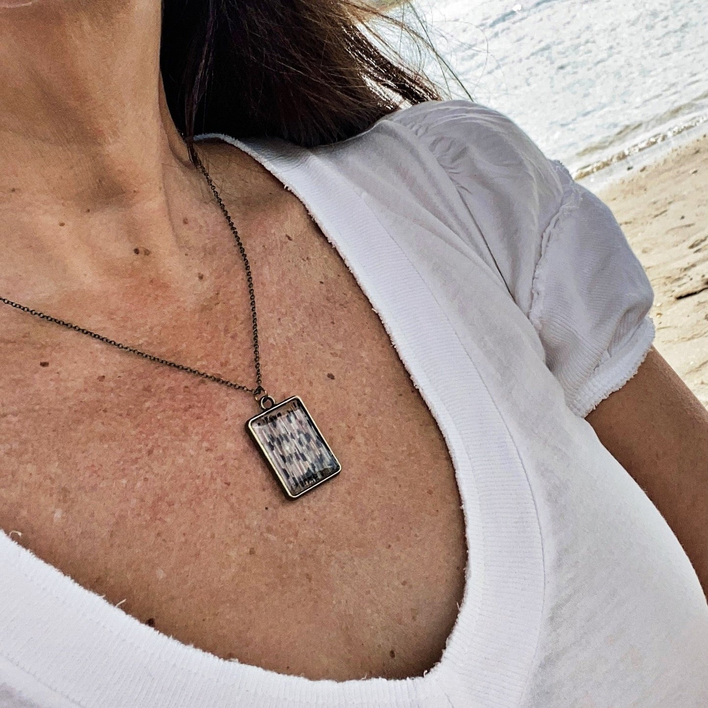 Lionfish Rectangle Bezel Necklace